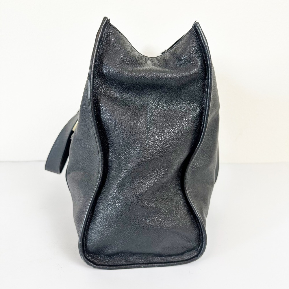Juicy Couture Black Pebbled Leather Large Tote Bag with Gold Accents - Picture 5 of 13